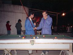 04 Fellow Tourists Play Pool Outside Our Hotel In Kashgar
